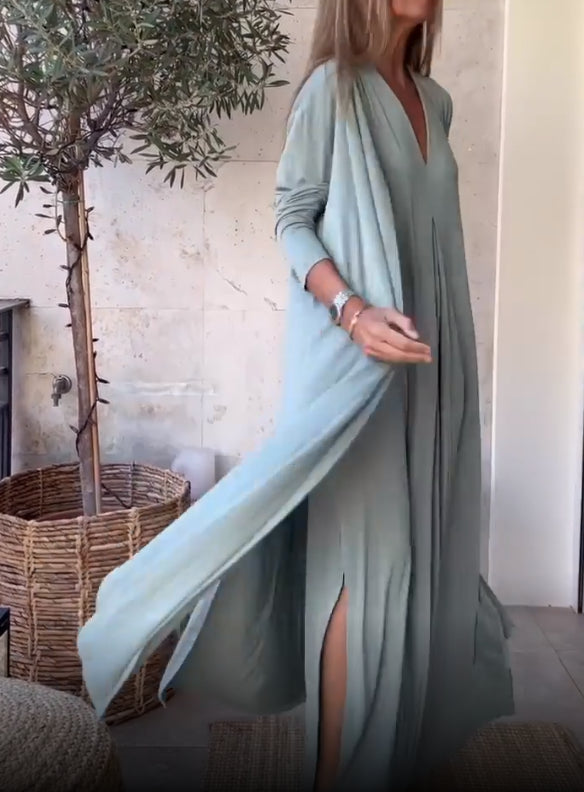 سويتر فضفاض بلون موحد للنساء