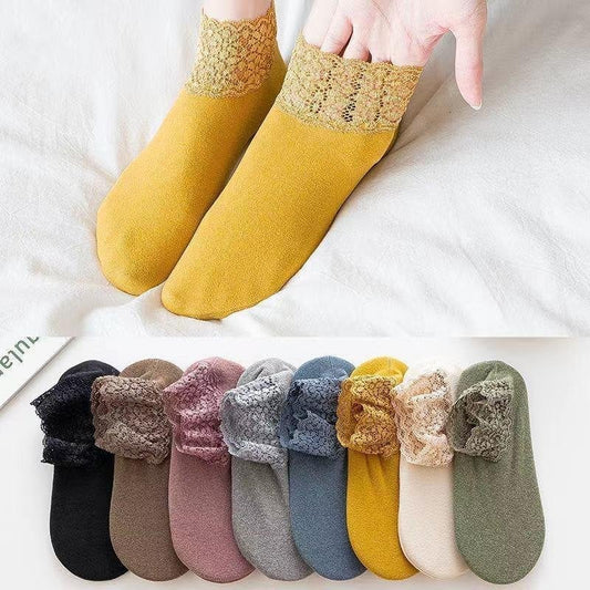 Warm lace socks 