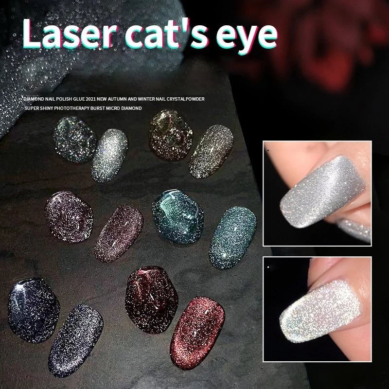 Kit de esmaltes Laser Diamond: Brillo intenso y destello glamuroso 